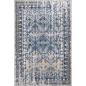 Nuloom Sidney Pet Friendly Machine Washable Vintage Diamond Area Rug, 5' x 7' 6", Blue - 1 of 4