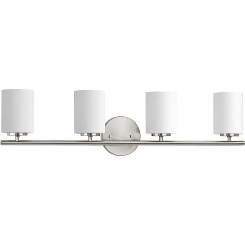 Progress Lighting Replay Collection 4-Light Bath Vanity, Brushed Nickel, Porcelain Shade - image 1 of 3