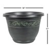 Garden Elements Indoor/Outdoor Plastic Tulip Banded Round Flower Pot Planter - 3 of 3