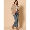 Allegra K Women's Notched Lapel Denim Single Breasted Shoulder Pad Business Casual Blazer - 4 of 4