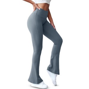 Imily Bela Womens High Waist Flare Scrunch Butt Lifting Yoga Leggings Bootcut Bell Bottoms Workout Pants with Pockets - 1 of 4
