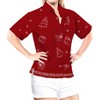 LA LEELA Womens Summer's Casual Hawaiian Short Sleeve Blouse Shirt Solid Button Up Dress Tops Tee Shirts Blouses for Women M Plus-Size Ruby, Bell - 4 of 4