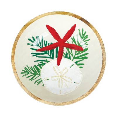 Gallerie II Seaside Greetings Mango Wood Bowl
