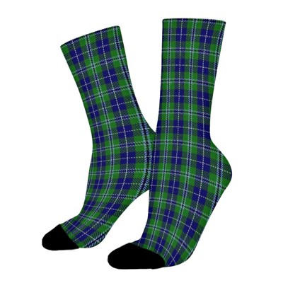 Dsane Scottish Clan Douglas Tartan Women Printed Crew Socks Funny Funky Socks Soft Polyester Novelty Gifts for Artists Men