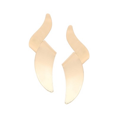 SOHI Women's California Gold Swirl Drop Earrings