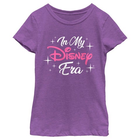 Disney Girl's Disney In My Disney Era T-Shirt - Purple Berry - Large