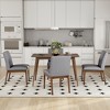 5 Piece Dining Table Set Dining Set Kitchen Table Set with 4 Upholstered Chairs, Mid-Century Modern, Beige/Gray+Walnut-Christopher Knight Home - 2 of 4