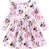 Disney Mickey Mouse & Friends Kids Girls Ruffle Sleeve Dress Long Sleeve A Line Dresses - 2 of 4