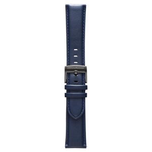 Pininfarina Watch Strap - Genuine Italian Leather 22mm Band for Pininfarina Hybrid Smart Watch - Dark Blue with Dark Grey Buckle - 1 of 1