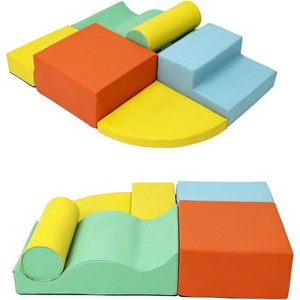 Foam Climbing Blocks Set - 6PCS Indoor Active Playset, Soft Climbing Indoor Set for Infants, Preschools, Toddlers - 1 of 4