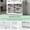 TIRAMISUBEST [VIDEO provided] Modern Tipping Bucket Shoe Cabinet with 4 Flip Drawers - White Mobile File Cabinet - 3 of 4