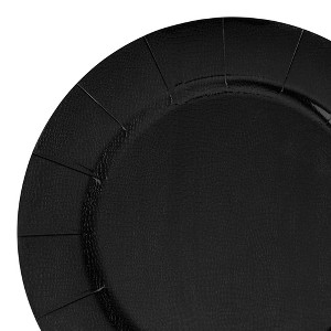 Smarty Had A Party 13" Black Round Disposable Paper Charger Plates (120 Plates) - 1 of 4