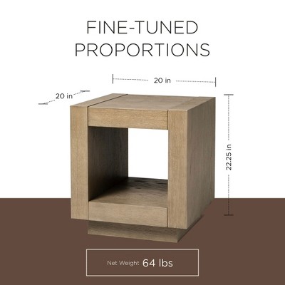 Artemis Refined Grey Wooden Side Table with Shelf Storage