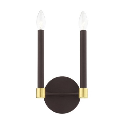 Karlstad Dual-Tone Wall Sconce in Bronze and Satin Brass