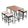 YOOCOZZ  10-Piece Patio Dining Bar Set with Table , 8 Stools and Cushions - Brown - 4 of 4