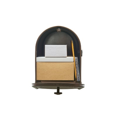 Edwards Large Bronze Steel Post Mount Mailbox