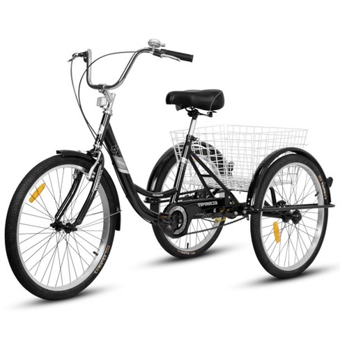 Adult Tricycles 1 Speed Adult Trikes 24 Inch 3 Wheel Bikes Three wheeled Bicycles Cruise Trike With Shopping Basket For Seniors Women Men Target