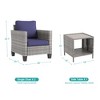 Sonkuki 3-Piece Patio Sofa Set Outdoor Wicker Rattan Furniture Set Conversation Set with Side Table, Cushions - 2 of 4