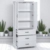 Tall Bathroom Storage Cabinet with 2 Doors, 2 Drawers, Adjustable Shelf & Anti-Tip Kit, Modern Freestanding Unit - 4 of 4