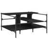 vidaXL Coffee Table Black 39.4 in.x39.4 in.x19.1 in. EngineeredWood - 2 of 4