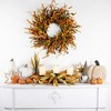 Northlight Autumn Harvest Triple Candle Holder with Artificial Fall Foliage - 22" - 2 of 4