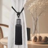 Evideco French Home Goods Decorative Curtain Tiebacks With Tassel - 33” Long, Hand-Tied Rope With Lustrous Threads - 2 of 4