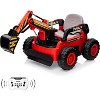 Kids Ride-On Excavator Digger Car, 12V Remote Control Electric Digging Arm, Dual 35W Motors, 10Ah Large Battery - 2 of 4