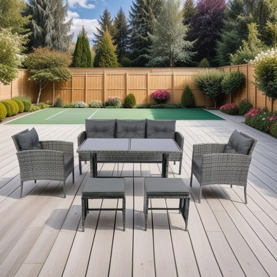 Whisen 6-Piece Wicker Patio Sectional Set