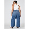 ELOQUII Women's Plus Size The Yvette Rigid Wide Leg Jean - 26, Dark Wash Denim - 4 of 4