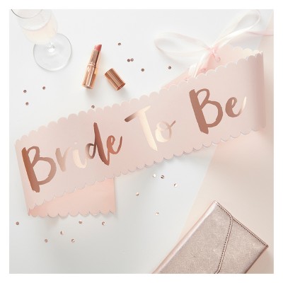 mother of the bride sash rose gold