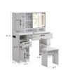 NicBex 29.2" Vanity Table with Sliding Mirror & Cushioned Stool,  Multi-Layer Storage, Dressing Table for Bedroom,White - 3 of 4