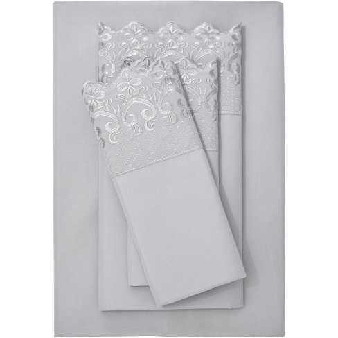 BrylaneHome Hotel Embroidery Sheet Set - image 1 of 3