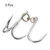 Unique Bargains Carbon Steel Swivel Corrosion-resistant Three-Prong Meat Hooks 3 Pcs - 3 of 4