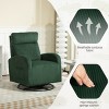 Modern Corduroy Swivel Glider Rocking Chair Upholstered Swivel Accent Armchair With Side Pocket Rocking Chair For Nursery-Cuddlewood - 2 of 4
