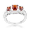 Slickblue Stunning 2.3ct CZ Cocktail Ring, Garnet/Sapphire Radiant Cut Trio Stones, Sizes 5-10, Classic Glam - 2 of 4