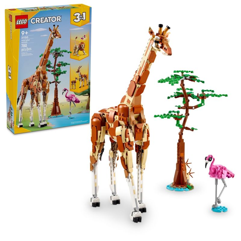 LEGO Creator 3 in 1 Wild Safari Animals Set, Giraffe, Gazelles or Lion Toy 31150, 1 of 8