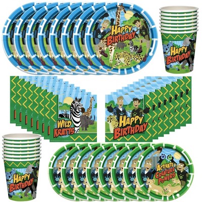 Treasures Gifted Wild Kratts Birthday Party Supplies Tableware Classic Set for 16 Guests