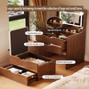 FONTOI 3 in 1 Vanity Table with Plip Top Mirror, Dressing Table with Visible Desktop for Bedroom, Walnut, 15.7"*47.2"*23.6" - 3 of 4