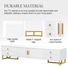 Sapphtopaz TV Stand for TVs Up to 80" Entertainment Center with 2 Storage Cabinets and 4 Drawers T-Shaped Metal Console Table for Living Room - 3 of 4