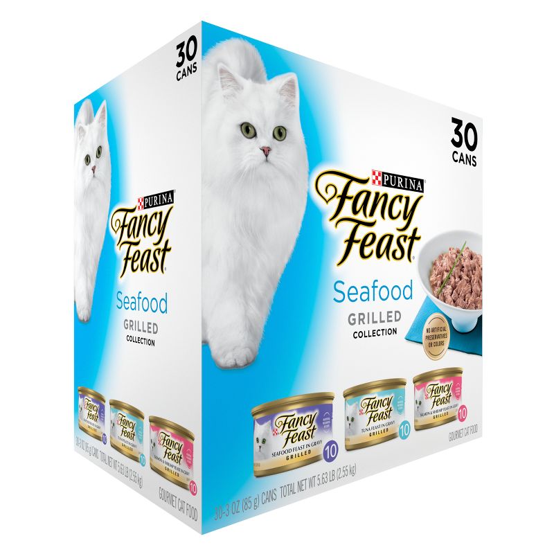 Purina Fancy Feast Variety Pack Seafood, Fish, Tuna &#38; Salmon Wet Cat Food Cans - 3oz/30ct, 5 of 10