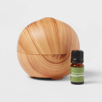 Photo 1 of 100ml Woodgrain Ultrasonic Diffuser plus 5ml Eucalyptus Essential Oil Kit - Project 62&#8482;