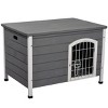 Modern Wooden Small Dog Crate with Wire Door and Removable Bottom,Furniture Style Indoor Kennel for Miniature Pets - LAOTIES - 4 of 4