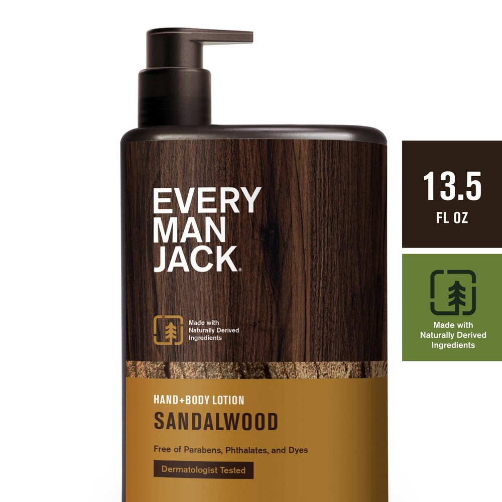 Photos - Shower Gel Every Man Jack Daily Hydration Sandalwood Body Lotion - 13.5 fl oz