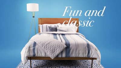 Gray and Yellow King Cotton Reversible Quilt Set