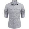 COOFANDY Men's Western Cowboy Shirts Long Sleeve Cotton Casual Button Down Work Shirt with Pockets - 2 of 4