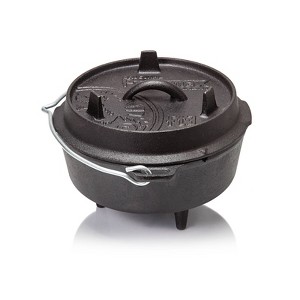 Petromax Cast Iron Dutch Oven for Cooking or Baking Outdoors Over Campfire or in the Home, Pre-Seasoned Cookware Heats Evenly, 3 Legs, 1.7 Qt - 1 of 4