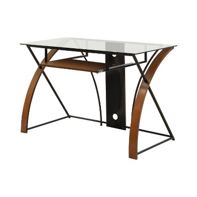 Soron Computer Desk Oak/Black - miBasics