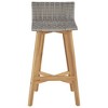 vidaXL Bar Chair Set of 2 Brown Solid acacia wood Standard Footrest - 3 of 4