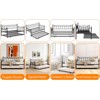 Bunk Rectangular Twin Size Metal Daybed Couch Pull Out Trundle Sofa Bed 2 in 1 Convertible Sleeper Daybed Sofa Bed Frame for Bedroom Living Room - 3 of 4