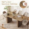 Zevemomo Modern Dining Table for 6-10 People, Wood Kitchen Table with Double Robust Pedestal, Wooden Dinner Table for Dining Room - 2 of 4